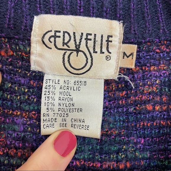 Asymmetrical Close, Wool-Blend, Vintage, Duster, Cardigan Sweater with Pockets - Picture 13 of 15